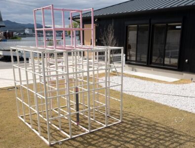 Outdoor playground with a jungle gym for children at Ocean Villa Naruto, offering family-friendly facilities.
